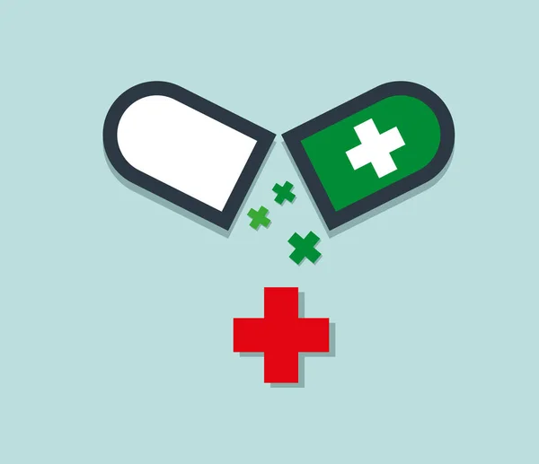 Conception de logo de capsule de médicament — Image vectorielle