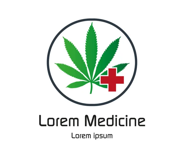 Design des Cannabis Medizin Logos — Stockvektor