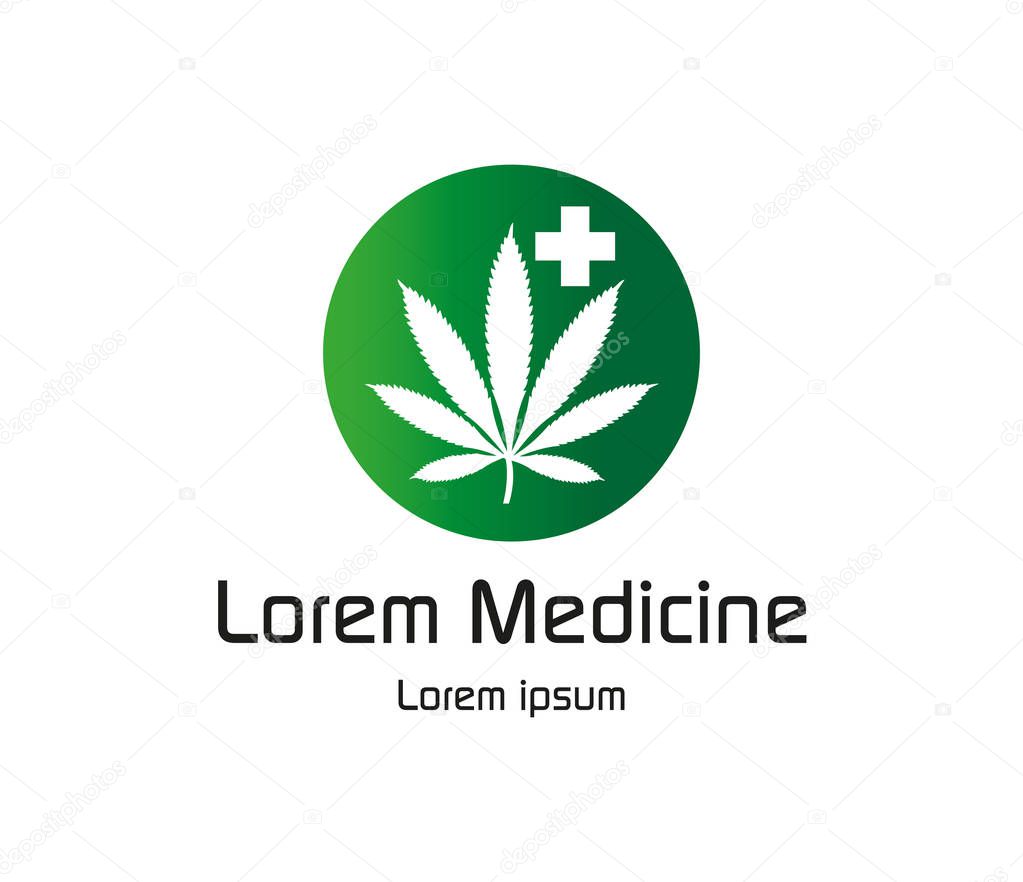 Canabis Medicine Logo Design Concept Eps 8 supported.