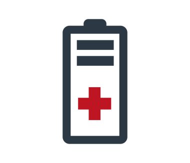 Pil ile kırmızı artı