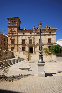 Municipal museum (Palacio de Najera) with the Plaza Guerrero Munoz, Antequera, Spain. clipart
