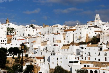 Görünüm beyaz köy, Vejer de la Frontera, İspanya.