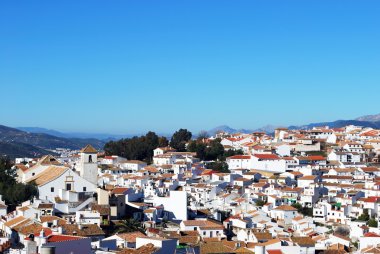 Şehrin çatıları, Colmenar, İspanya manzarası.