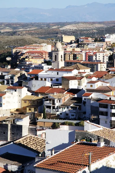 Blick auf die Stadt und die Kirche der Encarcacion, loja. — Stockfoto