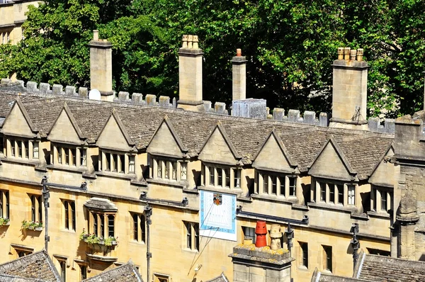 Elevated view of Brasenose College seen from the University church of St Mary spire, Oxford. — Stock Photo, Image