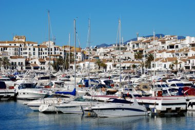 Görünümünü liman bölgesinde, Puerto Banus, Marbella, İspanya.
