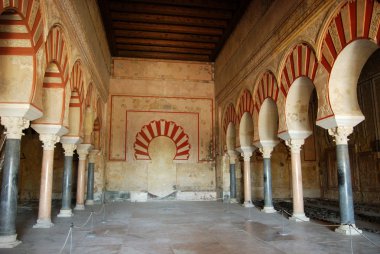 Central nave, Hall of Abd al-Rahman III, Medina Azahara, Spain. clipart
