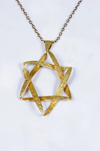 Star of David pendant against a white background. — Stock Photo, Image