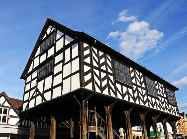 A Market House na rua comercial principal, Ledbury . — Fotografia de Stock