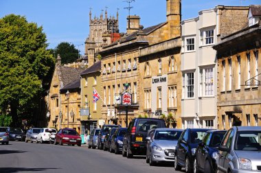Businesses along the High Street, Chipping Campden. clipart