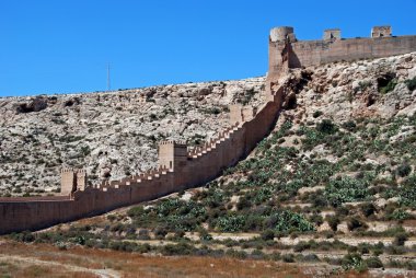Moorish Castle and ancient walls of Jayran, Almeria, Spain. clipart