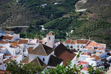 View of a traditional Spanish whitewashed village, Frigiliana. clipart