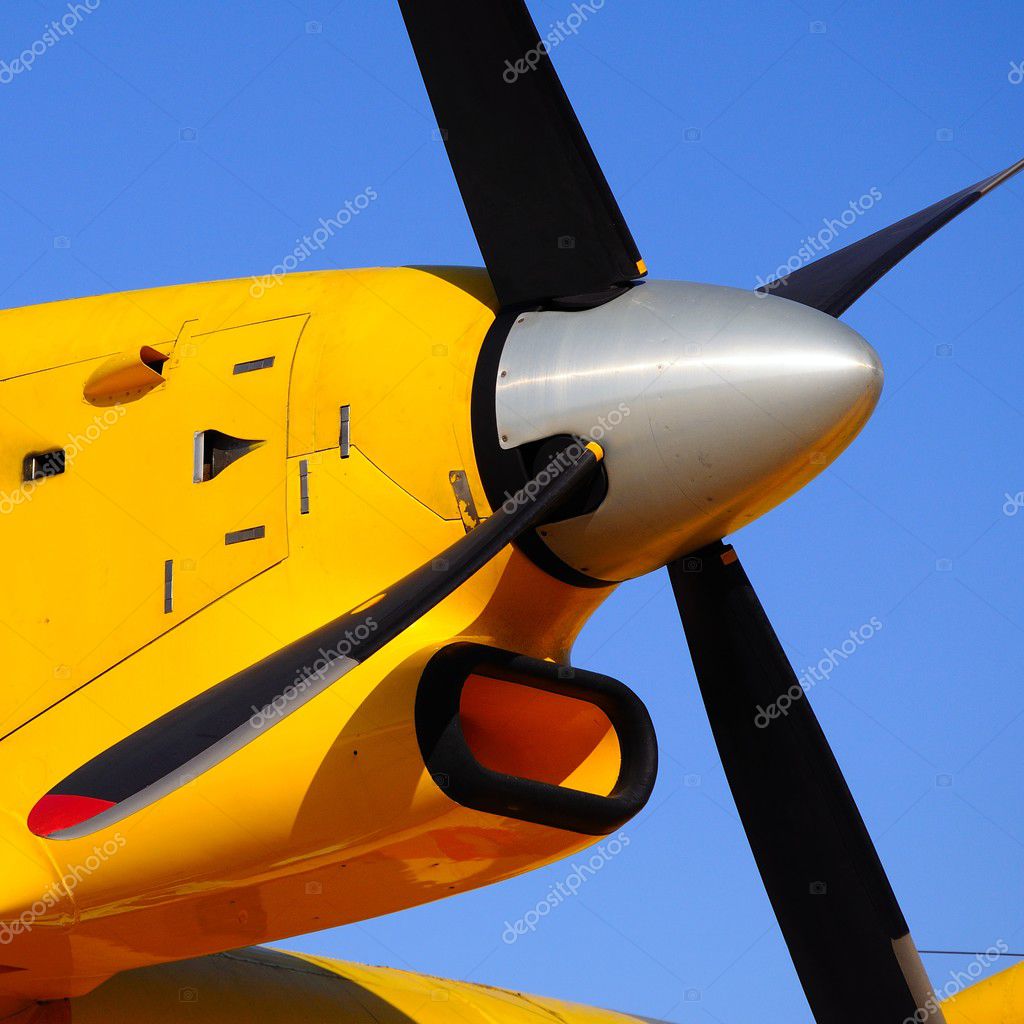 Propeller and engine from a fire bomber, Bombardier CL415. — Stock