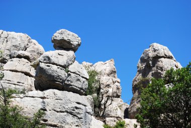 Karst Dağları El Torcal Milli Parkı, Torcal de Antequera, İspanya'nın görünümü.