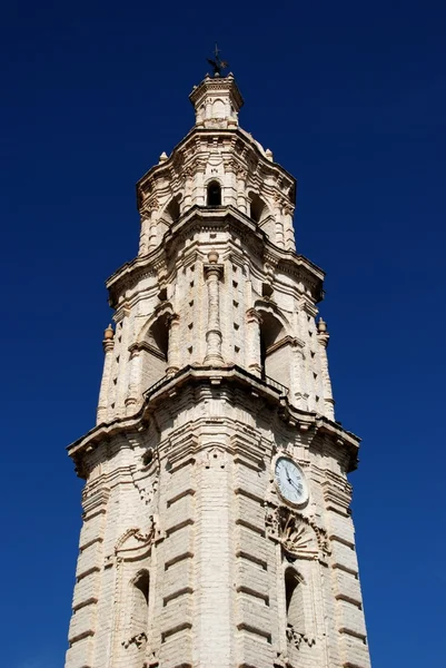 Baroque clock tower, Aguilar de la Frontera, Spain. — Stock Photo, Image