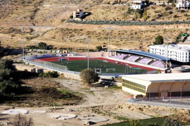 Çocuklar oynarken spor Spor Stadyumu, Loja, İspanya.
