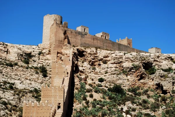 摩尔人城堡和古城墙上的 Jayran，西班牙阿尔梅里亚. — 图库照片