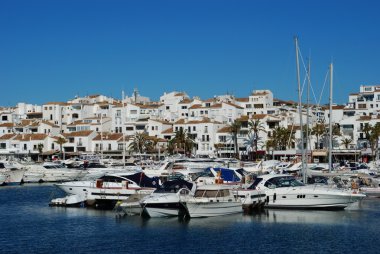 Görünümünü liman bölgesinde, Puerto Banus, Marbella, İspanya.