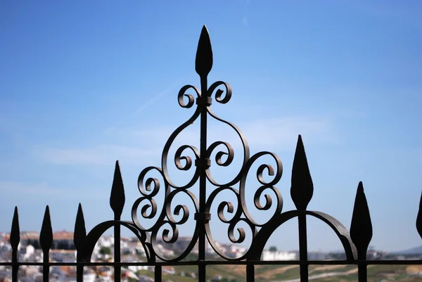 Ornate ironwork fence, Ronda, Spain. — ストック写真