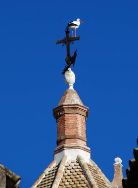 Leylek üstüne kule sarayın Marquis, Benemeji, ECIJA, İspanya.