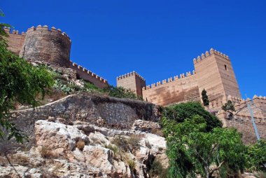 View of the Moorish Castle, Almeria, Spain. clipart
