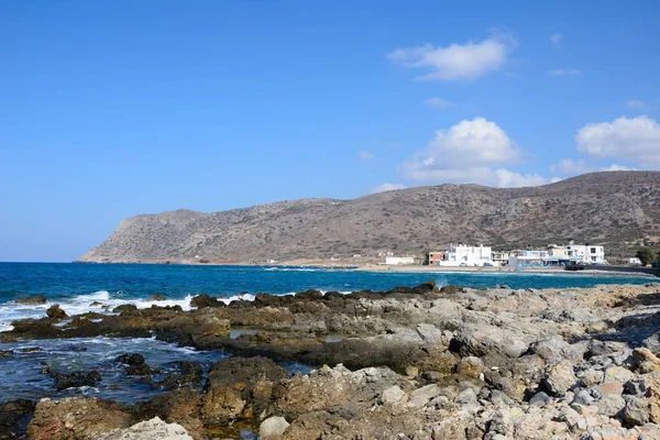 Vista della costa frastagliata, Milatos, Creta . — Foto Stock