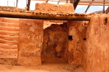 Minoan Malia içinde antik yapıların kalıntıları sit alanı, Malia, Crete.