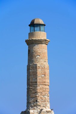 Deniz feneri liman, Rethymno, Girit'e girişinde görünümü.