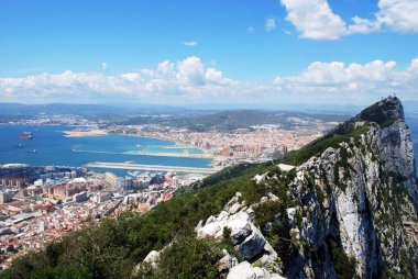 Rock ve İspanyolca kıyı şeridi, Gibraltar yükseltilmiş görünümü.