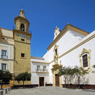 Görünüm San Francisco manastırın Plaza San Francisco, Cadiz, İspanya.