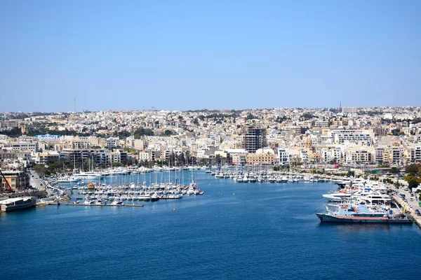 Utsikt mot Senglea och Vittoriosa sett från Valletta, Valletta, Malta. — Stockfoto