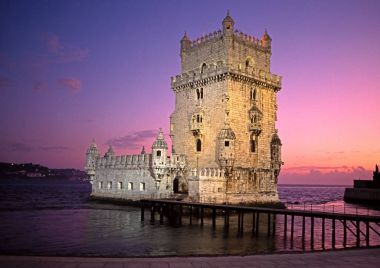Tower of Belem at sunset, Lisbon, Portugal. clipart