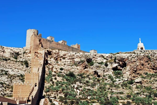 Mauretański zamek i mury z Jayran, Almeria, Hiszpania. — Zdjęcie stockowe