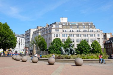 Nehir çeşme heykel Victoria Square, Birmingham, İngiltere.