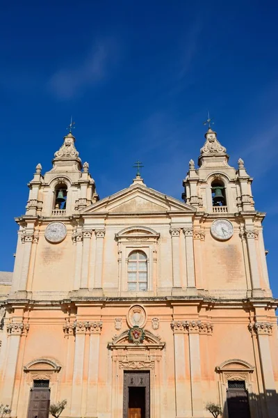 St Pauls Cathedral, znana również jako Katedra w Mdina, Mdina, Malta. — Zdjęcie stockowe