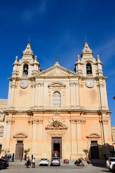 St Pauls Cathedral, také známý jako Mdina katedrála, Mdina, Malta. — Stock fotografie