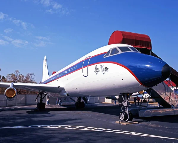 Convair cv880 benannt nach lisa marie, elvis presleys privatjet, memphis, usa. — Stockfoto