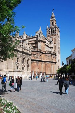 Katedral ve Giralda Kulesi 'nin dışı, Seville, İspanya.