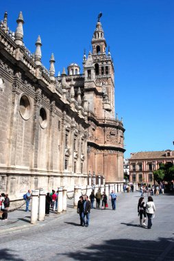 Katedral ve Giralda Kulesi 'nin dışı, Seville, İspanya.