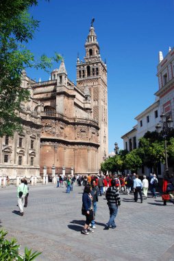 Katedral ve Giralda Kulesi 'nin dışı, Seville, İspanya.