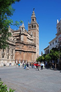 Katedral ve Giralda Kulesi 'nin dışı, Seville, İspanya.