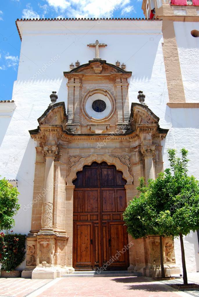 Front view of Santa Maria church, Marbella, Spain.