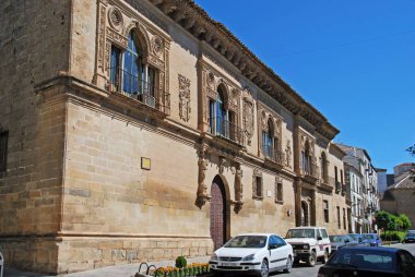 Front view of the town hall along the Cardenal Benavides street, Baeza, Spain.