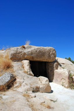 Dolmen de Menga 'ya Giriş, Dolmens, Antequera, İspanya.