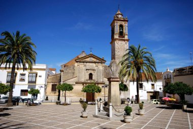 Plaza Alcalde Jose Gonzalez Kilisesi, Bornos, İspanya.