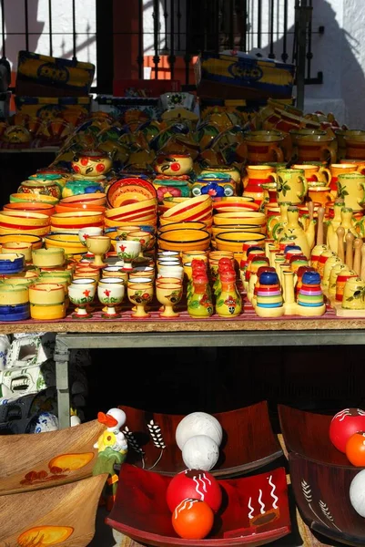 Ceramic Dishes Outdoor Market Fuengirola Costa Del Sol Malaga Province — Stock Photo, Image