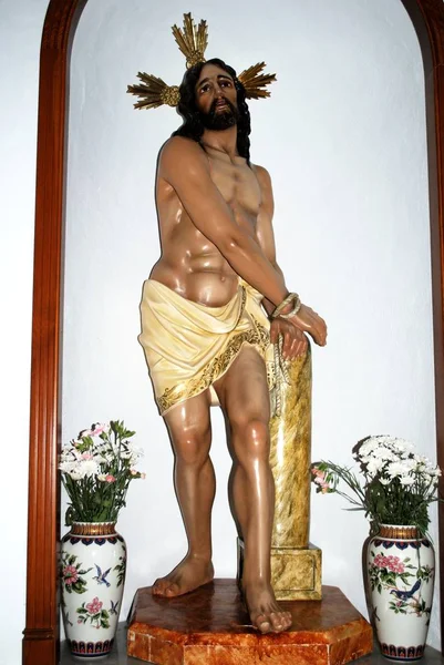 Statue Christ Los Remedios Church Also Known Ermita Santa Ana — Stock Photo, Image