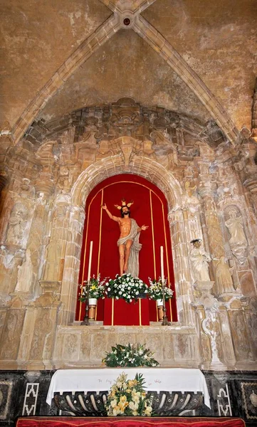 San Salvador Katedrali Ndeki Sunağın Üstündeki Heykeli Jerez Frontera Cadiz — Stok fotoğraf