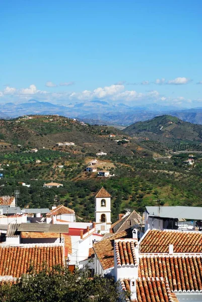 Pohled Přes Město Střechy Směrem Pohoří Guaro Málaga Andalusie Španělsko — Stock fotografie