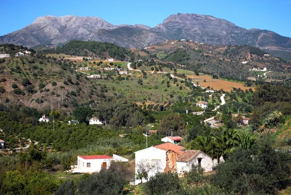 Landhäuser Fincas Und Umliegende Landschaft Der Nähe Von Tolox Provinz — Stockfoto